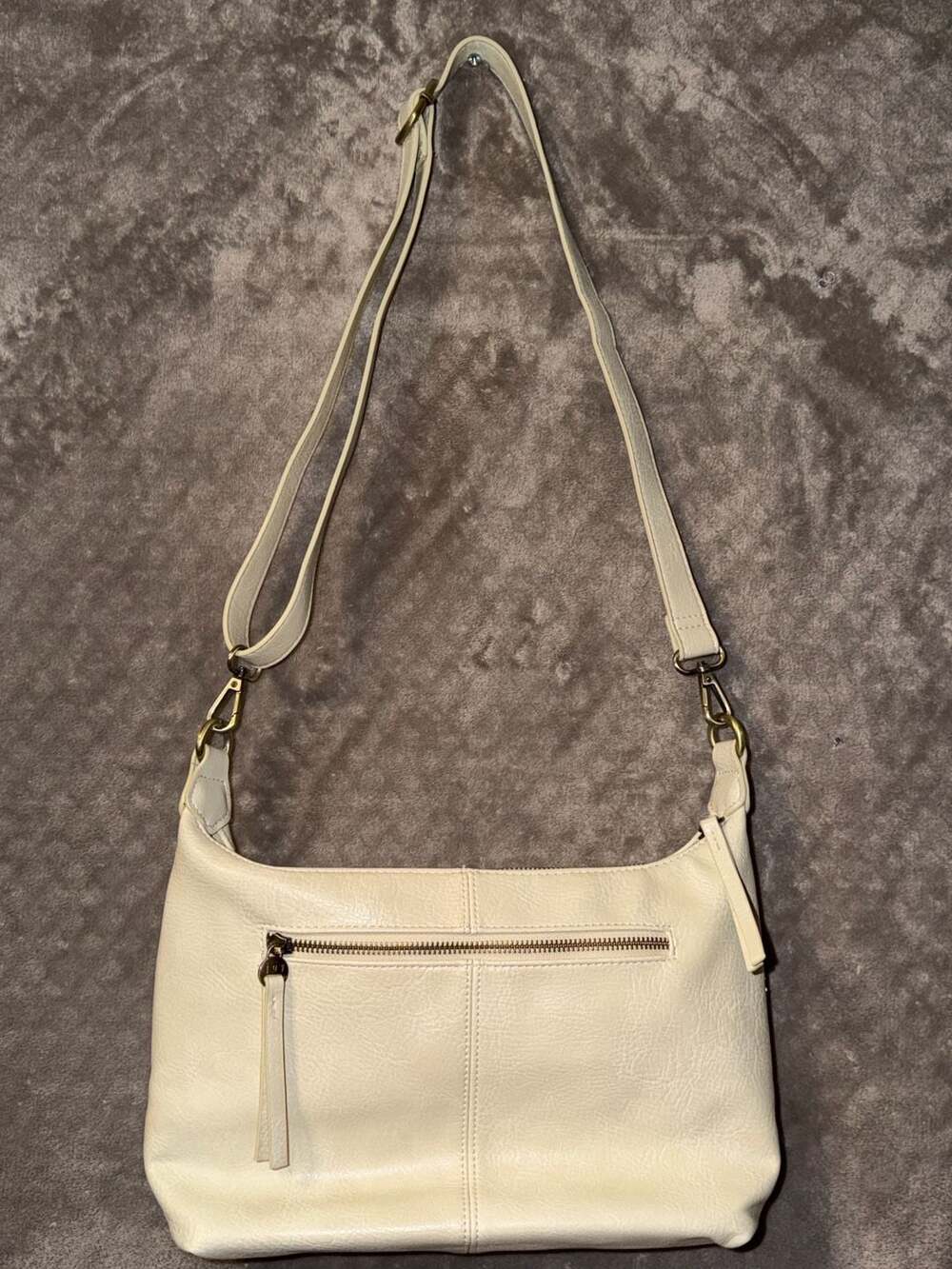 Joy Susan Danna Top Zip Crossbody Bag Cream Off White